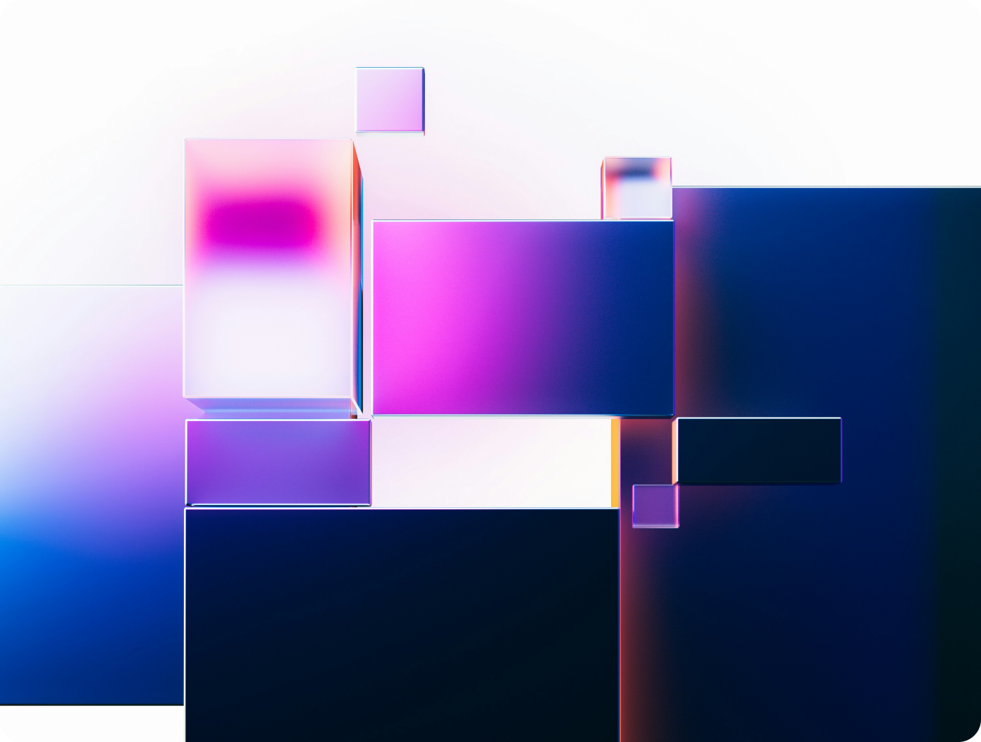 A stack of four tabs with abstract images